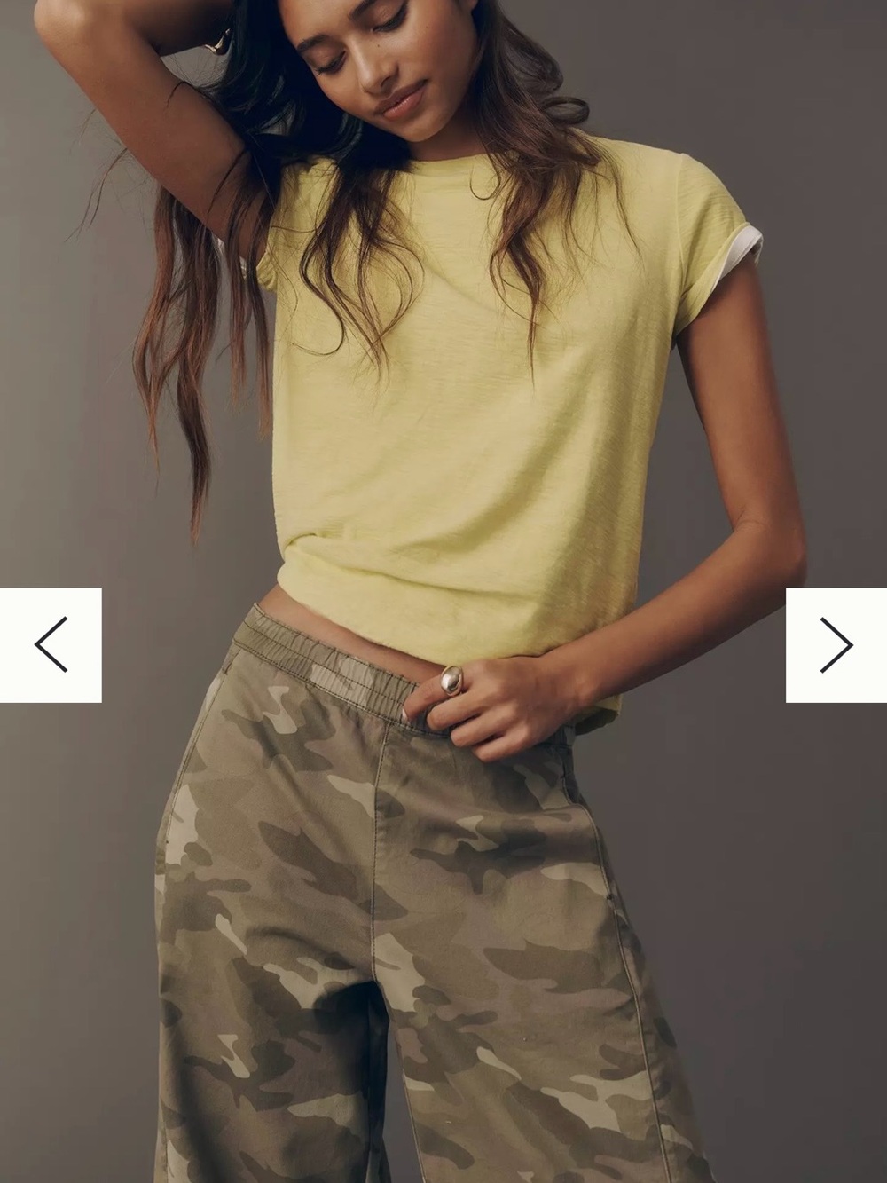 Anthropologie Petites Izzie Relaxed Pull On Camo Barrel Pant - Picture 3 of 13
